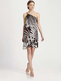 Milly   Adriana Silk One Shoulder Dress