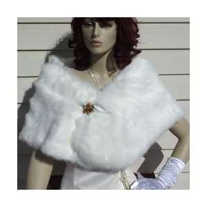  Elegant Ivory Mink Faux Bridal Stole with Clasp 