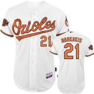 Nick Markakis Jersey Adult Majestic Home White Authentic Cool Baseâ 