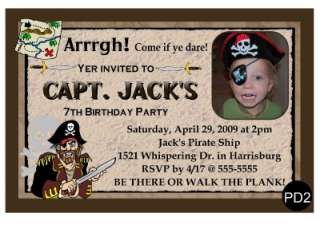 PERSONALIZED PIRATE BIRTHDAY PARTY INVITATIONS  