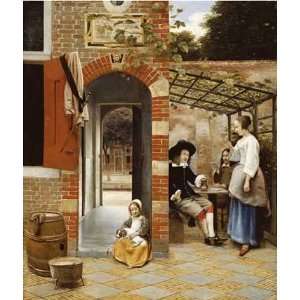  Courtyard of a House In Delft by Pieter de Hooch. Size 18 