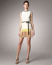 Jason Wu Petal Print Silk Shirt & High Low Pleated Skirt   Neiman 