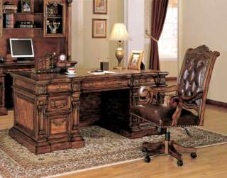   Cherry Brown Solid Wood Executive Desk Office Furniture  