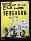 The New Ferguson Tractor 1950 Farm Equipment Advertising Folder Poster 
