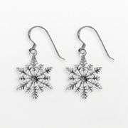 Sterling Silver Snowflake Earrings