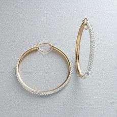 Kohls   Gold N Ice 14k Gold Swarovski Crystal Hoop Earrings customer 