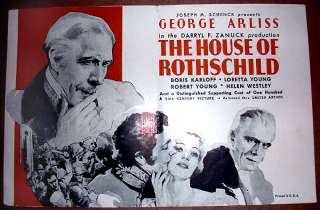 HOUSE OF ROTHSCHILD 34 KARLOFF, L.YOUNG FILM HERALD  