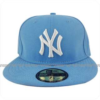   59fifty MLB new york yankees baby blue white NY fitted cap hat 7 1/4
