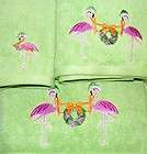 Sage Island Spa Christmas Flamingo 3pc BATH TOWEL SET G