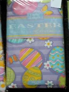 Easter Egg Purple Vinyl Tablecloth 52x70 Oblong NEW  