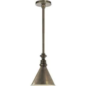 Visual Comfort SL5125AN WG1 Antique Nickel with White Glass (Slant Sha