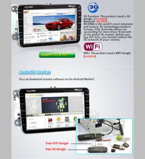    Dash Android Car DVD Radio Stereo GPS NAV 3G WiFi For VW Passat Golf