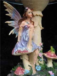 GARDEN FAIRY UNDER MUSHROOM TABLE WITH GLASS TOP NEW  