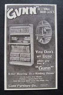 1906 Gunn Furniture Co. Grand Rapids MI Bookcase Ad  