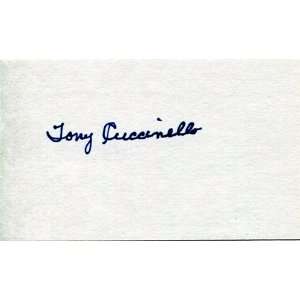  Tony Cucinnello Autographed/Hand Signed 3x5 Card Sports 