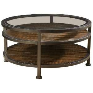 Ty Pennington Round Metal & Glass Table with Rubbed Bronze Finish by 