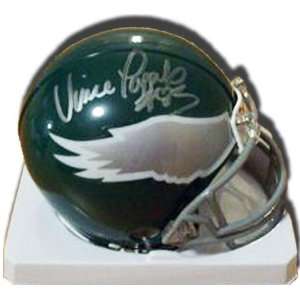 Vince Papale Signed Eagles Throwback Mini Helmet