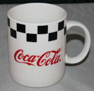 Coca Cola Dinnerware Coffee Mug Black Checkerboard  