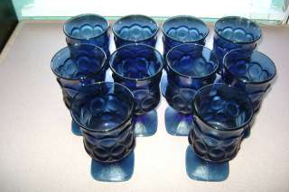 Set of (10) Blue Franciscan Glasses / Goblets  