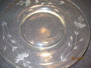 Antique Etched Glass Luncheon / Salad Plates  