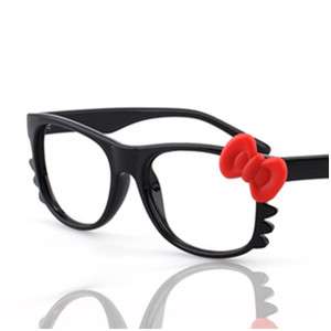   Brand Hello Kitty Bow Style Glasses Frame Lovely Fashion Black  