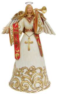Rejoice Ivory & Gold Christmas Angel Figurine Jim Shore  