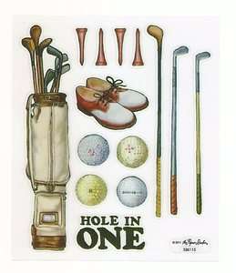   Golf Themed Acid/Free Stickers (M115) Scrapbooking Golf Ball Tee Club