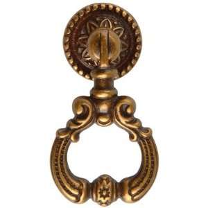  Floral Drop Pull Antique Brass