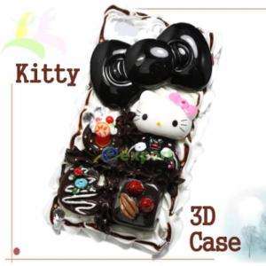 3D Cute Hello Kitty Chocolate Cake Case For iPhone 4 4G  