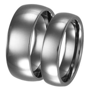 His Hers Grossy Dome Tungsten Carbide Mens Womens Wedding 2 Bands 