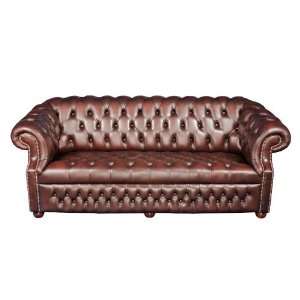    Rothwell Style 3 Seat Leather Chesterfield Sofa Furniture & Decor