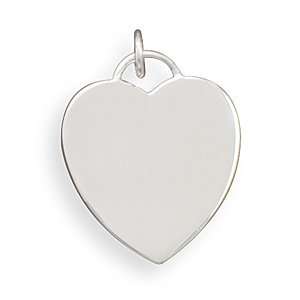 Polished Engravable Heart Fashion Pendant Measures 27mm X 32mm Charm 