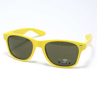 YELLOW Classic Horn Rimmed Sunglasses 80s Retro Old School Style 