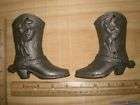 cast iron COWBOY BOOTS half pair 4 1/2 Western Decor