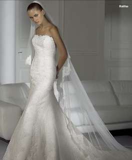 Elegant Lace Beadings Mermaid Bridal Wedding Dress Gown  