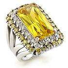 R740 7   BIG & BOLD 21.5 CT. CANARY YELLOW COCKTAIL RING SIZE 7  
