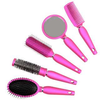 Salon Styler 5 Piece Quality Hair Care Hair Brush Gift Set With Mirror 