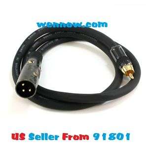 Premier Series XLR Male to RCA Male 16AWG Cable   3ft  