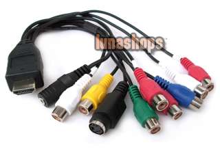 HDMI Male A Type to 8 RCA Female 4 pins S video 2.5mm Converter Cable