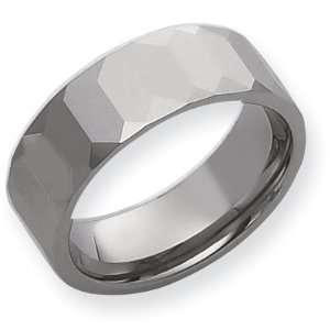    8mm Tungsten Ring with Step Facets/Tungsten Carbide Jewelry