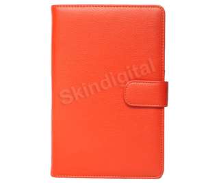 For Nook Tablet / Nook Color Orange Leather Case Cover Jacket  