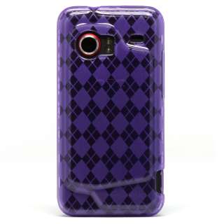   Bright Purple Argyle Candy Skin Case Cover for HTC Droid Incredible 1
