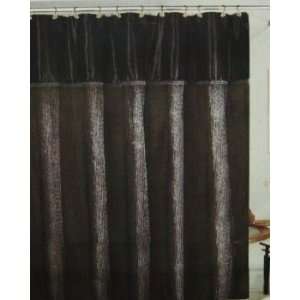  Matawan Black Crinkled Faux Silk Fabric Shower Curtain 