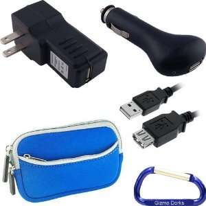 Neoprene Dual Pocket Zipper Case (Blue), USB Extension Cable (6 Feet 