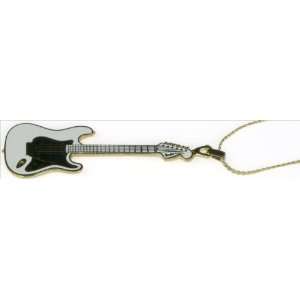 Harmony Jewelry Fender Stratocaster Electric Guitar Necklace   White