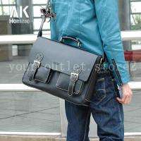 Alias Kim Mens Black Leather Briefcase Laptop Carrier Shoulder 