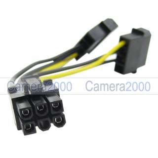 10 Pieces Wholesale 2 x Molex IDE to 6pin PCIE VGA Power Cable Adapter 