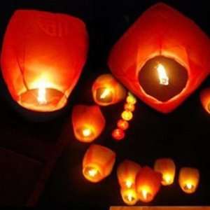  10 Pack Fire Sky Lantern Flying Paper Wish Balloon   Red 