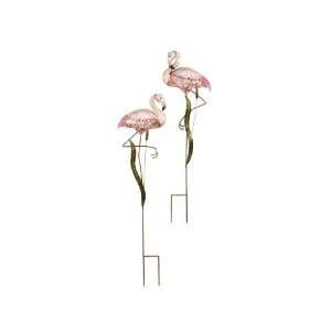  Flamingo Garden Stake 2 Asstd Iron Multi Pink Tones 11 X 2 