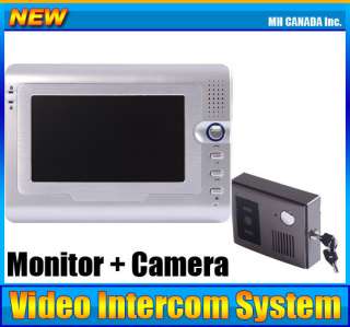 Video Intercom System 7 TFT Hand Free Monitor + Camera Set Doorbell 